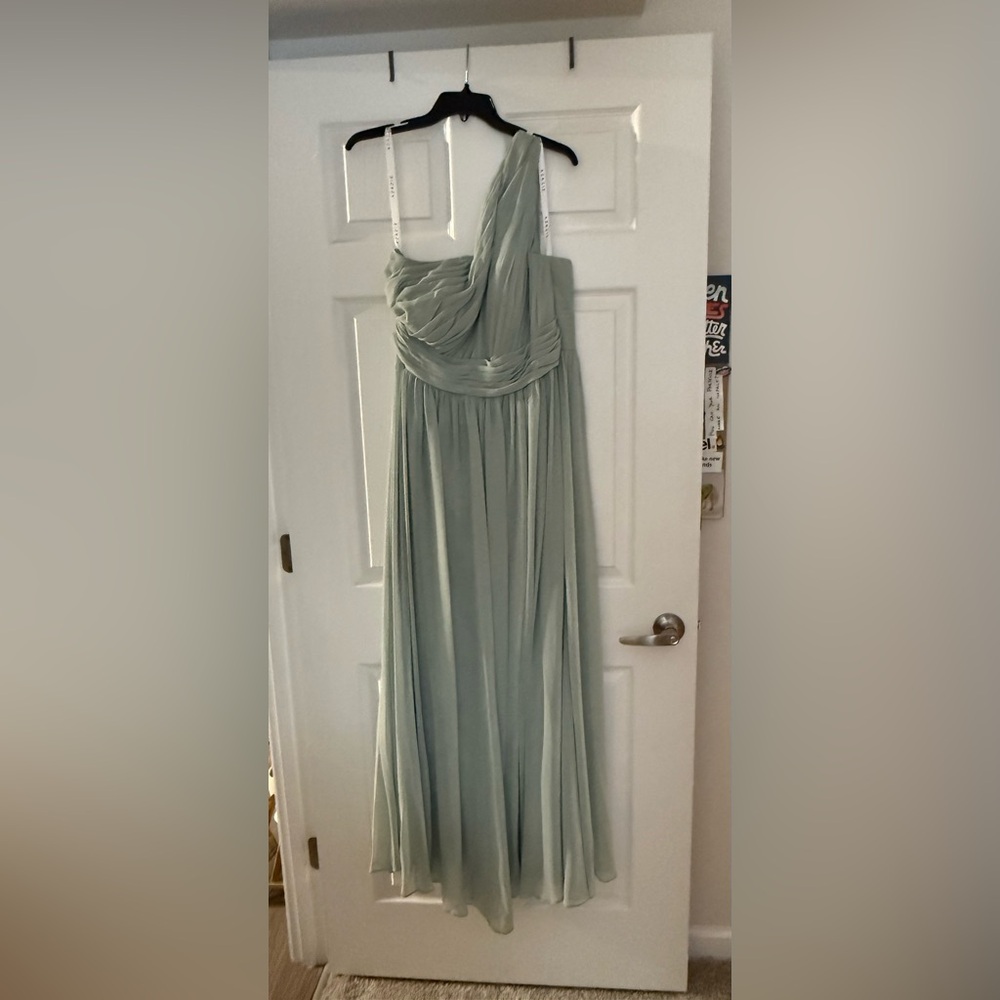Azazie One Shoulder Light Green Dress